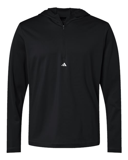 Adidas. Lightweight Performance Quarter-Zip Hooded Pullover. A596