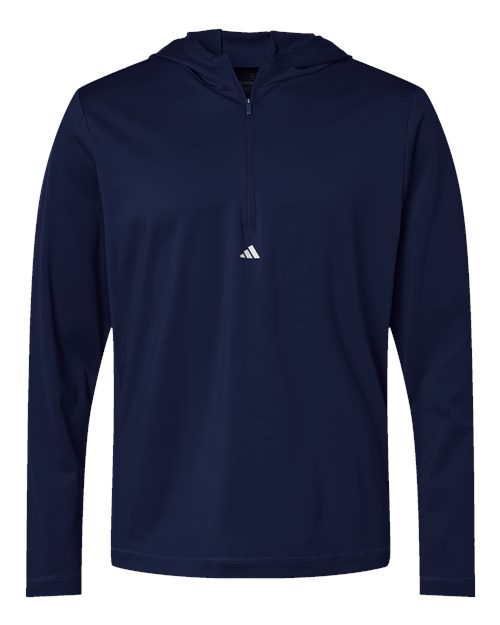 Adidas. Lightweight Performance Quarter-Zip Hooded Pullover. A596
