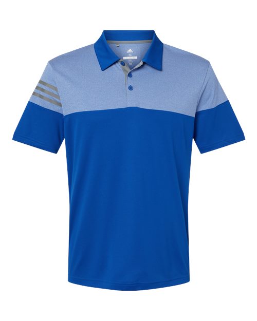 Adidas. Heathered 3-Stripes Colorblocked Polo. A213