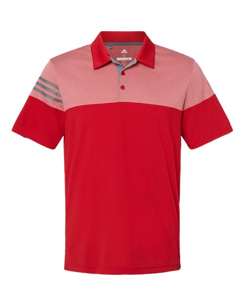 Adidas. Heathered 3-Stripes Colorblocked Polo. A213