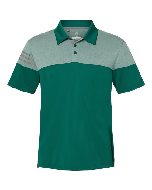Adidas. Heathered 3-Stripes Colorblocked Polo. A213