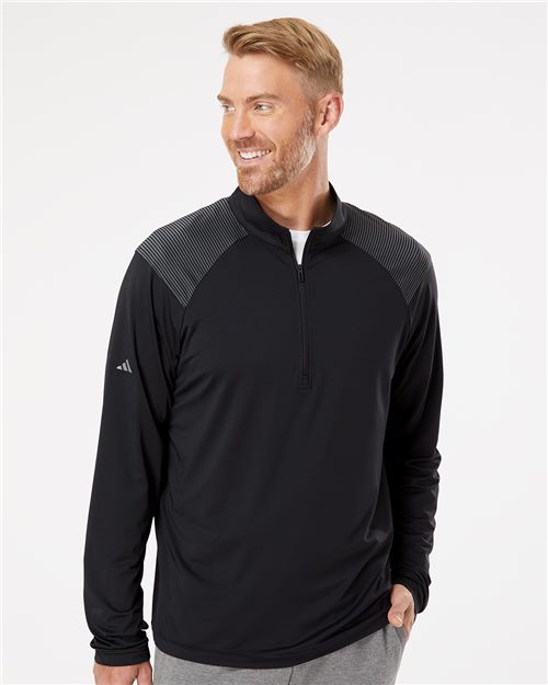 Adidas. Shoulder Stripe Quarter-Zip Pullover. A520