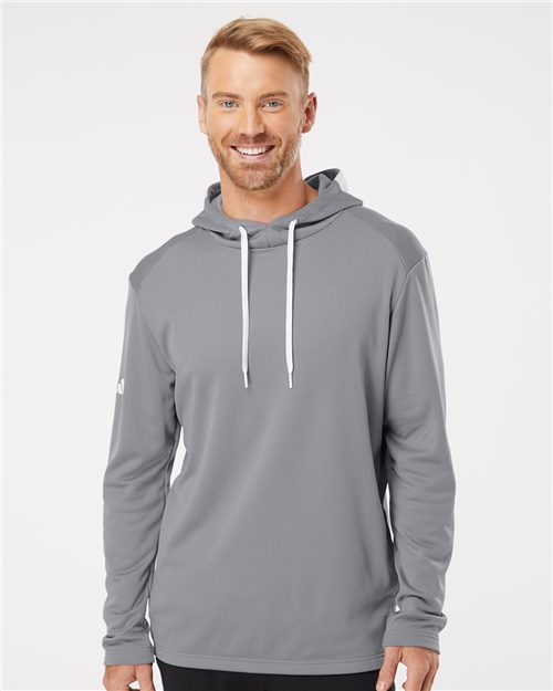 Adidas. Textured Mixed Media Hooded Sweatshirt. A530