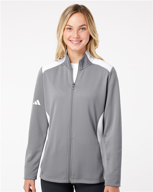 Adidas. Women's Textured Mixed Media Full-Zip Jacket. A529