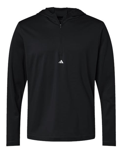 Adidas. Lightweight Performance Quarter-Zip Hooded Pullover. A596