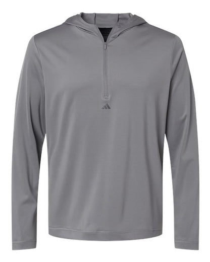 Adidas. Lightweight Performance Quarter-Zip Hooded Pullover. A596