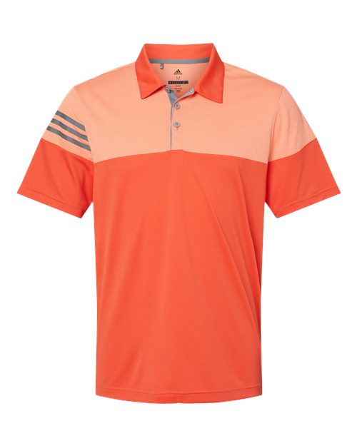Adidas. Heathered 3-Stripes Colorblocked Polo. A213