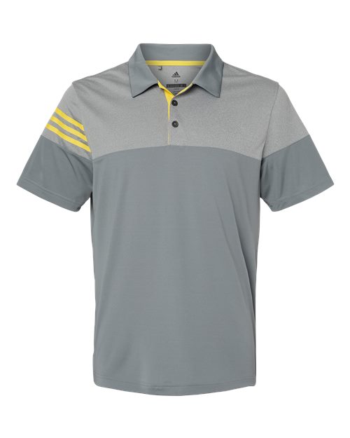 Adidas. Heathered 3-Stripes Colorblocked Polo. A213