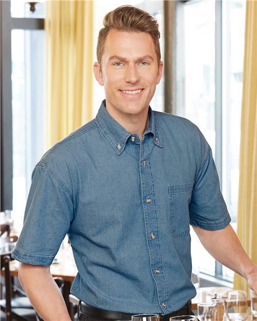 Sierra Pacific. Denim Short Sleeve Shirt. 0211